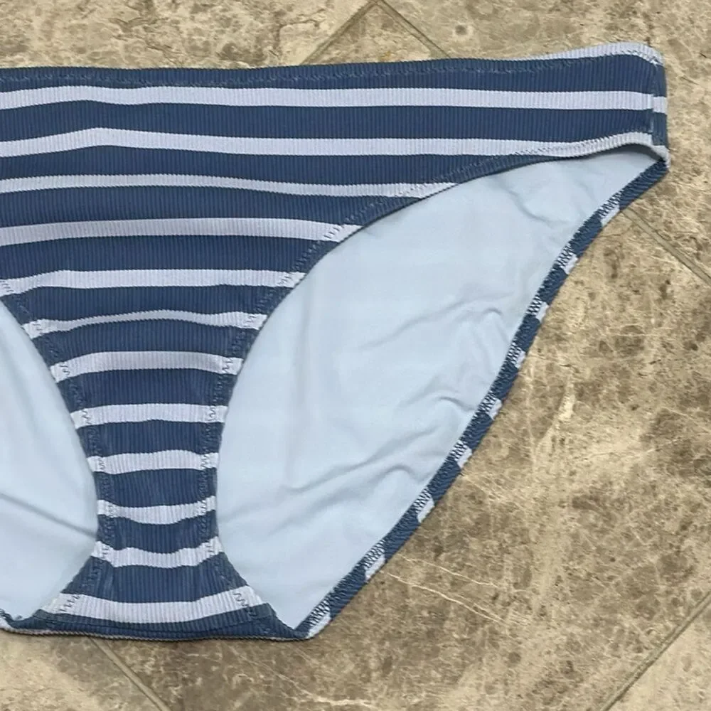 Aerie Women's Ribbed Blue Striped XXL Swim Bottoms NWOT